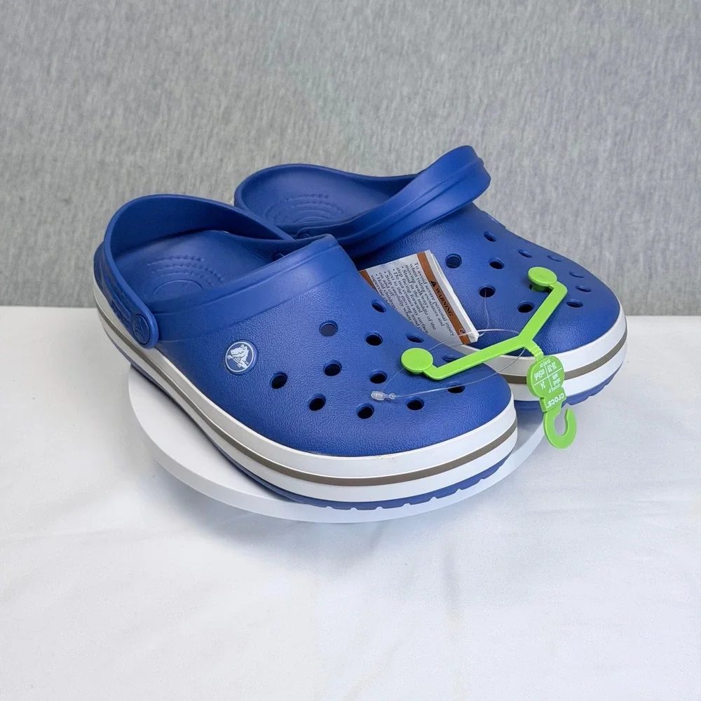 Crocs Crocband Clog Blue White Sporty Comfort Water Shoes Mens 6 Womens 8 NEW